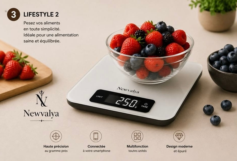 Balance connectée de cuisine intelligente