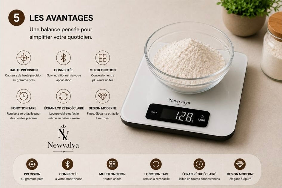 Balance connectée de cuisine intelligente
